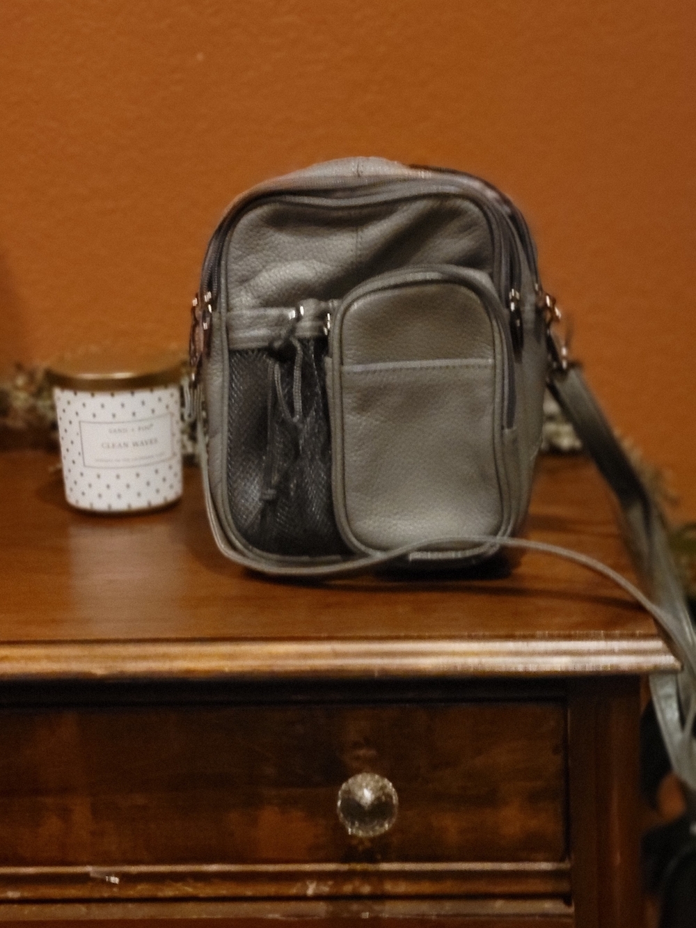 Gray Crossbody Messenger Bag - Compact Everyday Carry